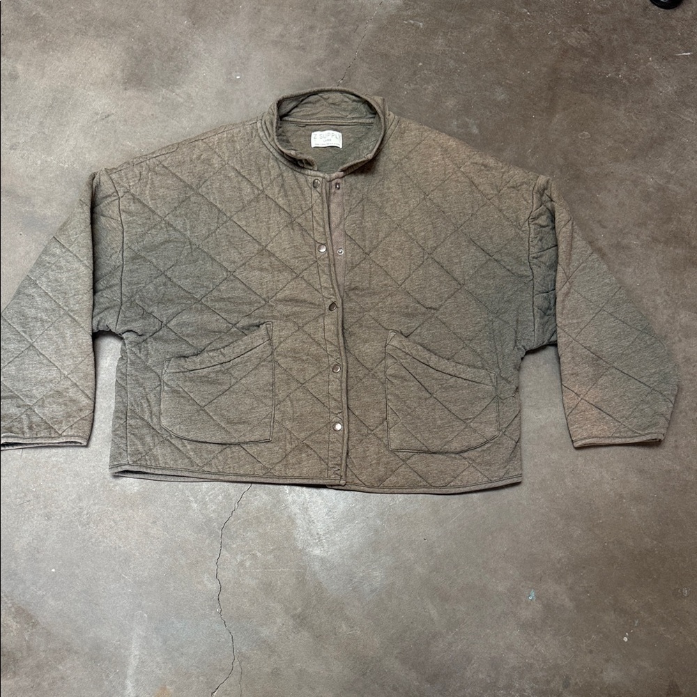 Z Supply Maya Quilted Jacket (Style ZJ203646) — Washed Vintage Fade — Women’s L